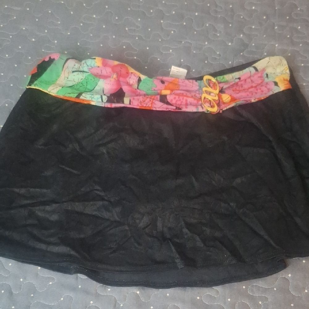 Athena Swim Skirt with Black and Multicolor Waistband size 12